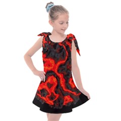 Lava Planet Space Universe Fire Kids  Tie Up Tunic Dress by Wegoenart