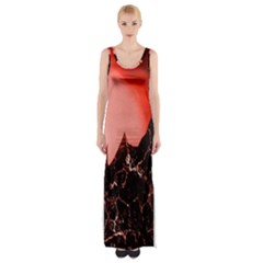 Sci Fi Red Fantasy Futuristic Maxi Thigh Split Dress