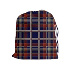 Plaid Tartan Scottish Navy Gold Drawstring Pouch (xl) by Wegoenart