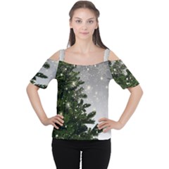 Christmas Fir Tree Mockup Star Cutout Shoulder Tee