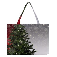 Christmas Fir Tree Mockup Star Zipper Medium Tote Bag by Wegoenart