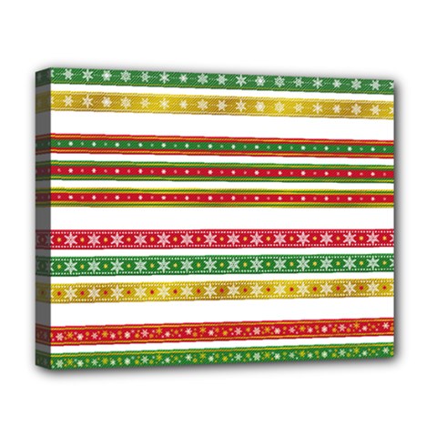 Christmas Ribbons Christmas Gold Deluxe Canvas 20  X 16  (stretched)