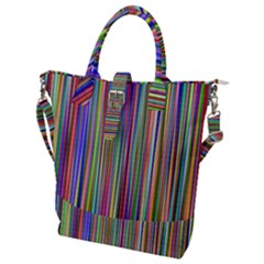 Striped Stripes Abstract Geometric Buckle Top Tote Bag by Wegoenart