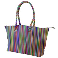 Striped Stripes Abstract Geometric Canvas Shoulder Bag by Wegoenart