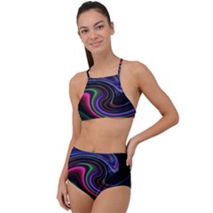 Art Abstract Colorful Abstract High Waist Tankini Set