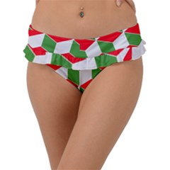 Christmas Abstract Background Frill Bikini Bottom