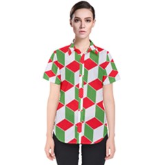 Christmas Abstract Background Women s Short Sleeve Shirt