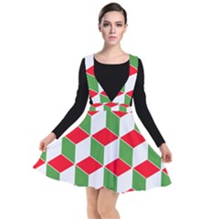 Christmas Abstract Background Plunge Pinafore Dress