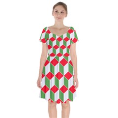 Christmas Abstract Background Short Sleeve Bardot Dress