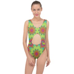 Abstract Art Abstract Background Green Center Cut Out Swimsuit by Wegoenart