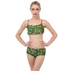 1960 s Christmas Background Layered Top Bikini Set