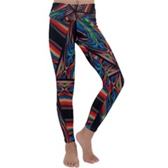 Abstract Art Pattern Kids  Lightweight Velour Classic Yoga Leggings by Wegoenart