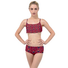 Christmas Pattern Layered Top Bikini Set