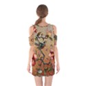 Flower Cubism Mosaic Vintage Shoulder Cutout One Piece Dress View2