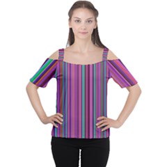 Stripes Wallpaper Texture Cutout Shoulder Tee