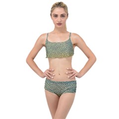 Background Cubism Mosaic Vintage Layered Top Bikini Set