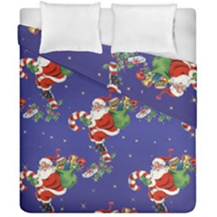 Christmas Vintage Santa Background Duvet Cover Double Side (california King Size) by Wegoenart