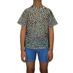 Background Cubism Mosaic Vintage Kids  Short Sleeve Swimwear