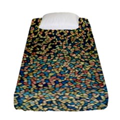 Background Cubism Mosaic Vintage Fitted Sheet (Single Size)