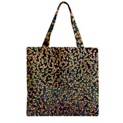 Background Cubism Mosaic Vintage Zipper Grocery Tote Bag