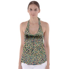 Background Cubism Mosaic Vintage Babydoll Tankini Top