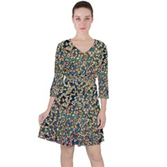 Background Cubism Mosaic Vintage Ruffle Dress