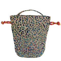 Background Cubism Mosaic Vintage Drawstring Bucket Bag