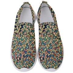 Background Cubism Mosaic Vintage Men s Slip On Sneakers