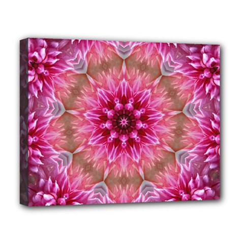 Flower Mandala Art Pink Abstract Deluxe Canvas 20  X 16  (stretched) by Wegoenart