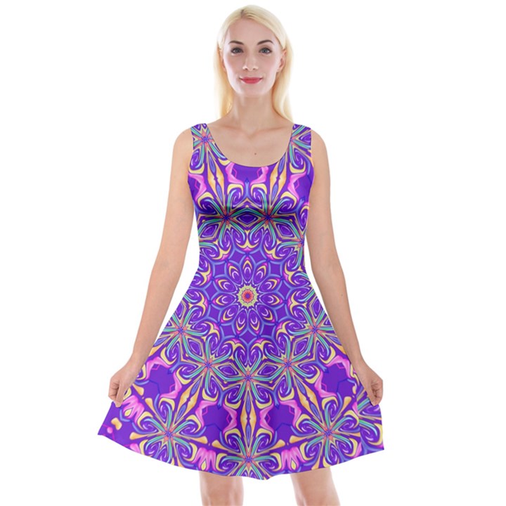 Art Abstract Background Reversible Velvet Sleeveless Dress
