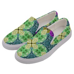 Flower Design Design Artistic Men s Canvas Slip Ons by Wegoenart