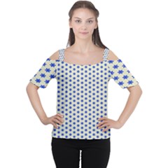 Star Background Backdrop Blue Cutout Shoulder Tee