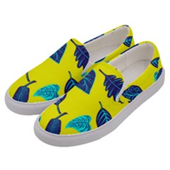 Leaves Pattern Picture Detail Men s Canvas Slip Ons