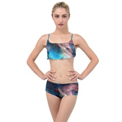 Background Art Abstract Watercolor Layered Top Bikini Set