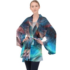 Background Art Abstract Watercolor Velvet Kimono Robe by Wegoenart