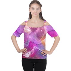Background Art Abstract Watercolor Cutout Shoulder Tee