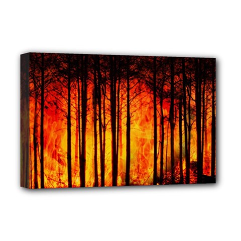 Forest Fire Forest Climate Change Deluxe Canvas 18  X 12  (stretched) by Wegoenart