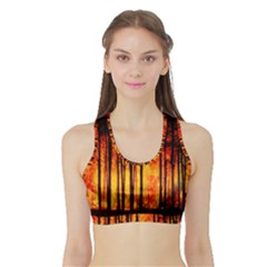 Forest Fire Forest Climate Change Sports Bra With Border by Wegoenart