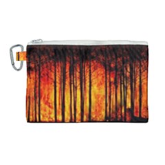 Forest Fire Forest Climate Change Canvas Cosmetic Bag (large)