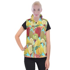 Fruit Picture Drawing Illustration Women s Button Up Vest by Wegoenart