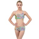 Dahlia Flower Colorful Art Collage Layered Top Bikini Set View1