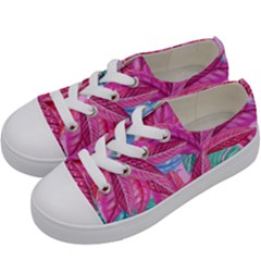 Leaves Tropical Reason Stamping Kids  Low Top Canvas Sneakers by Wegoenart