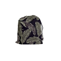 Jungle Leaves Tropical Pattern Drawstring Pouch (small) by Wegoenart