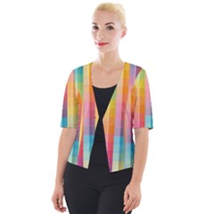 Pattern Background Colorful Abstract Cropped Button Cardigan by Wegoenart