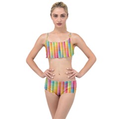 Pattern Background Colorful Abstract Layered Top Bikini Set