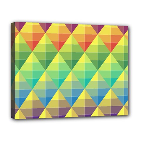 Background Colorful Geometric Canvas 14  X 11  (stretched) by Wegoenart