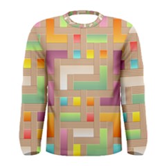 Abstract Background Colorful Men s Long Sleeve Tee