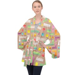 Abstract Background Colorful Velvet Kimono Robe