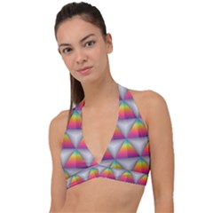 Trianggle Background Colorful Triangle Halter Plunge Bikini Top by Wegoenart