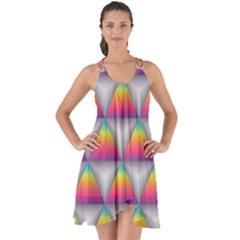 Trianggle Background Colorful Triangle Show Some Back Chiffon Dress by Wegoenart